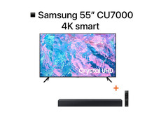 TV Samsung 55" Smart CU7000 2023 + SoundBar Samsung 40W ( selado )